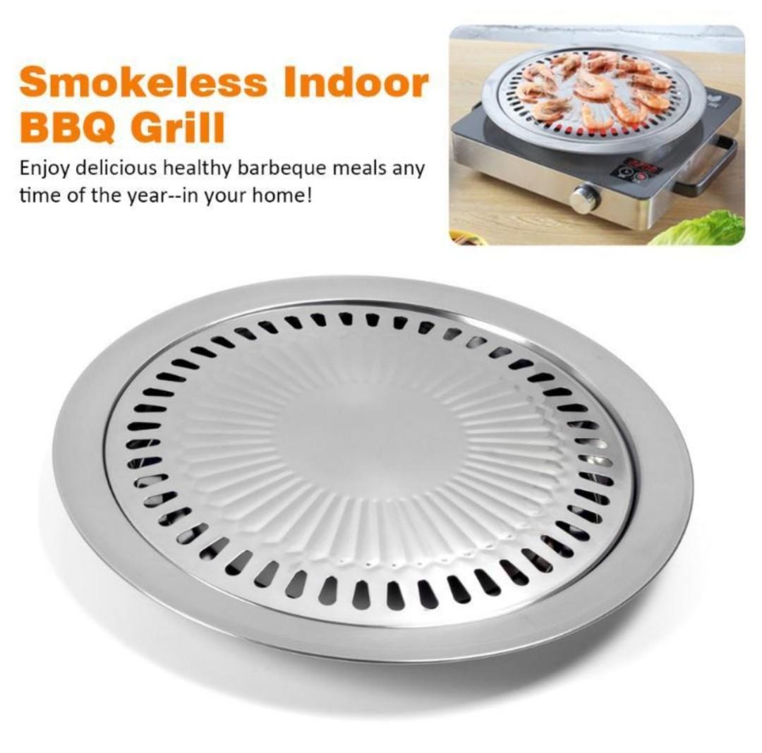 BBQ Stainless Steel Plate, Furniture & Home Living, Kitchenware & Tableware, Cookware