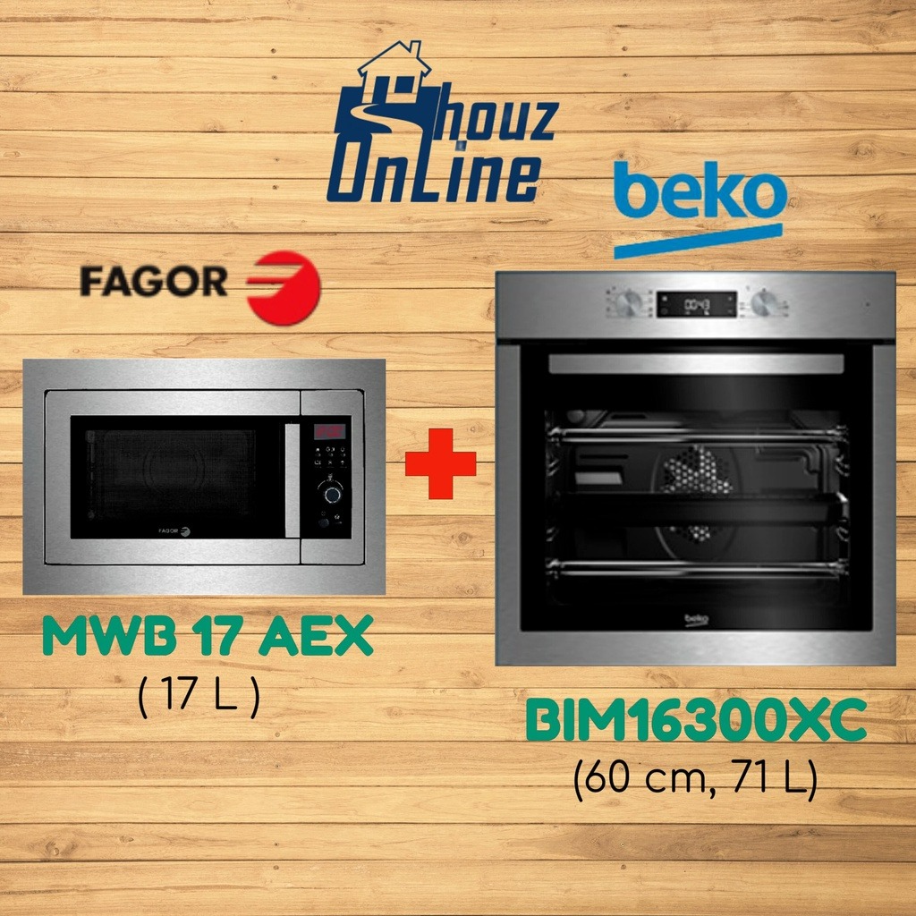 BEKO BUILTIN OVEN BIM16300XC & FAGOR BuiltIn Microwave MWB 17 AEX SET
