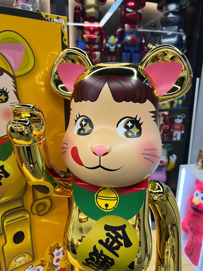 現貨BE@RBRICK 招き猫ペコちゃん金運金メッキ1000% 金運牛奶妹