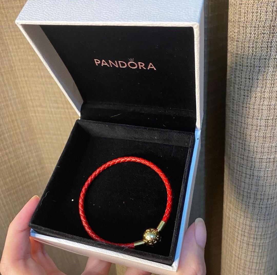 BIG SALE PANDORA MOMENTS RED WOVEN LEATHER BRACELET Women s