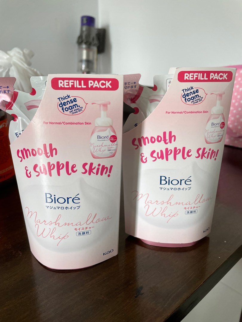 Biore marshmallow whip facial foam refill, Beauty & Personal Care, Face ...