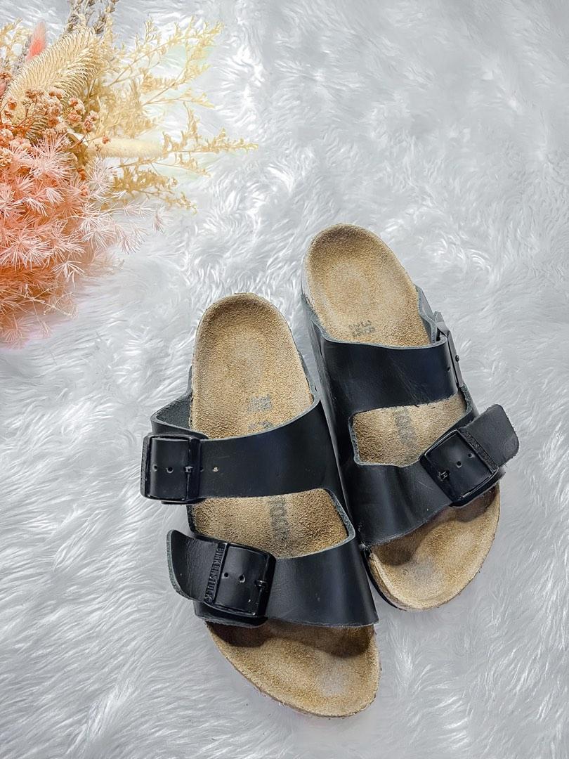 BIRKENSTOCK ARIZONA MATTE BLACK LEATHER Women s Fashion Footwear