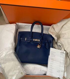 tas handbag Hermes Birkin 25 Touch Beton Togo Matte Alligator PHW #U  Handbag