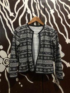 Black Printed Blazer