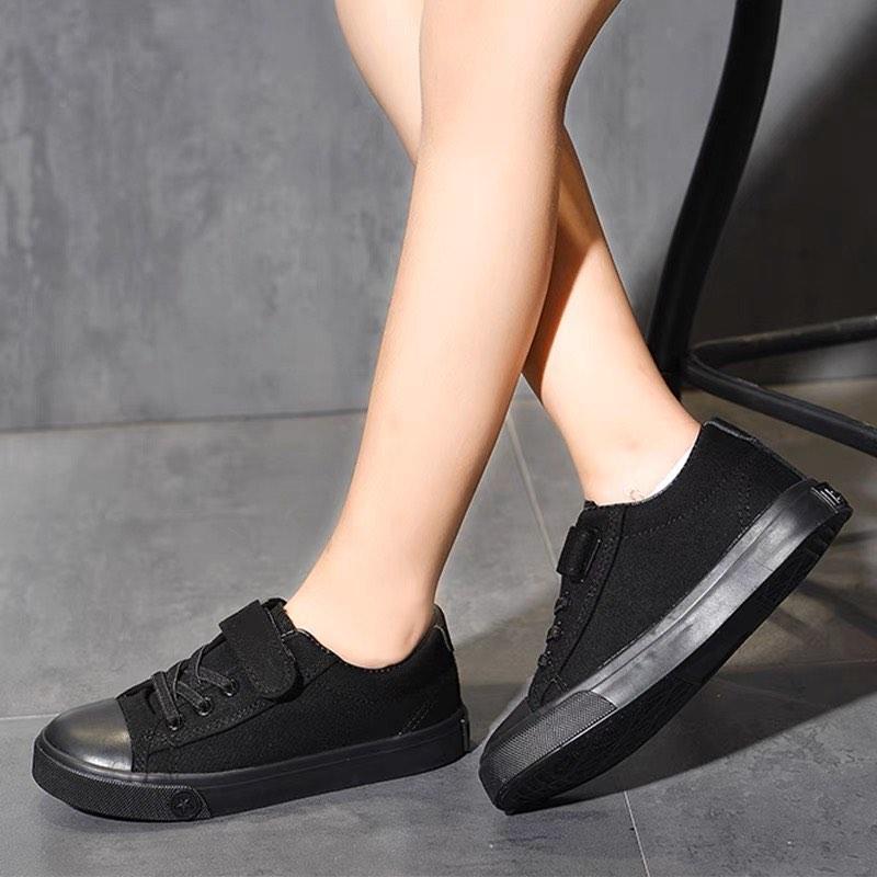 Black canvas shoes for school new arrivals
