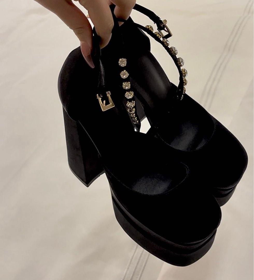 Black Versace Dupes, Women's Fashion, Footwear, Heels on Carousell