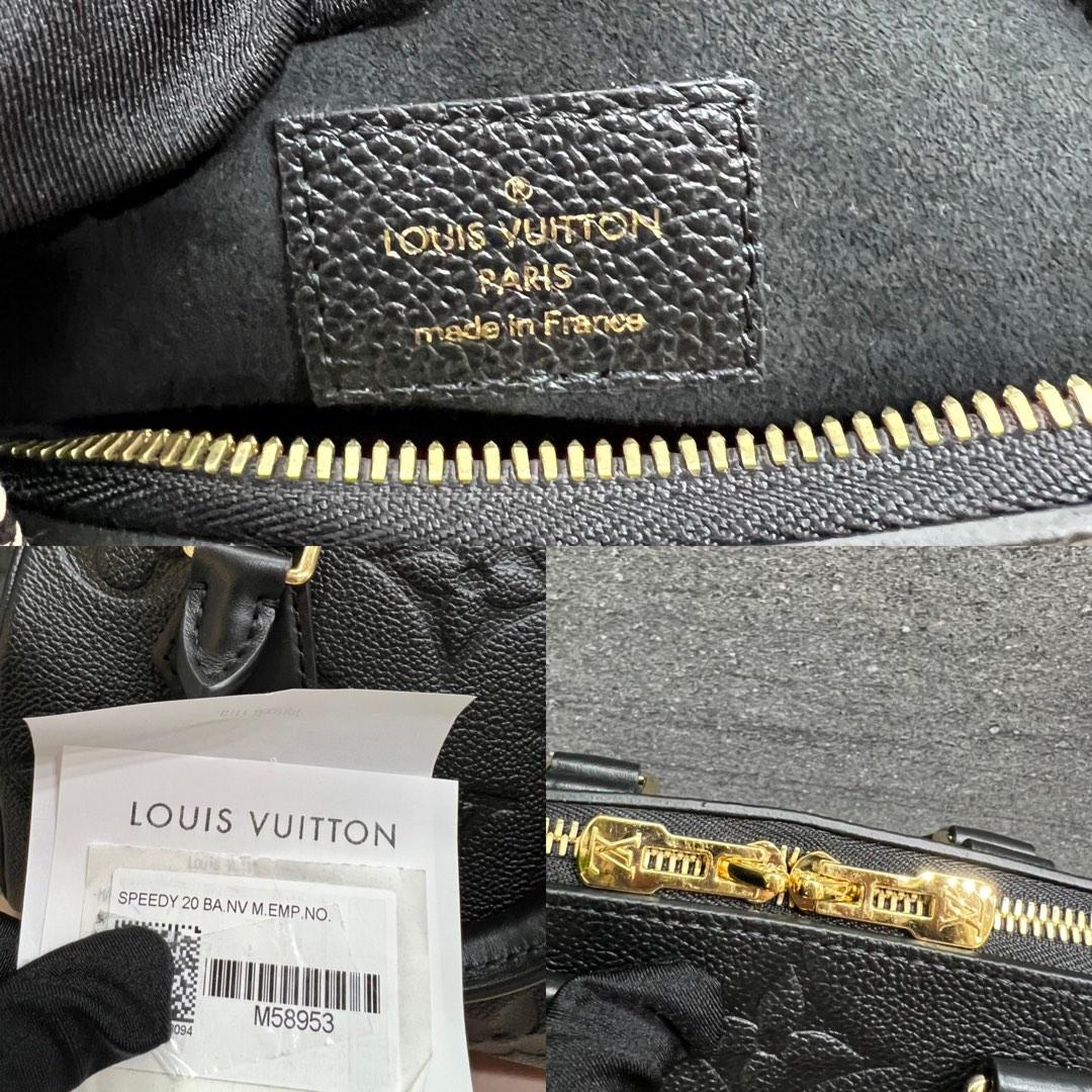 Louis Vuitton Speedy Bandouliere 20 M58953 Monogram Empreinte Leather Noir  Auth