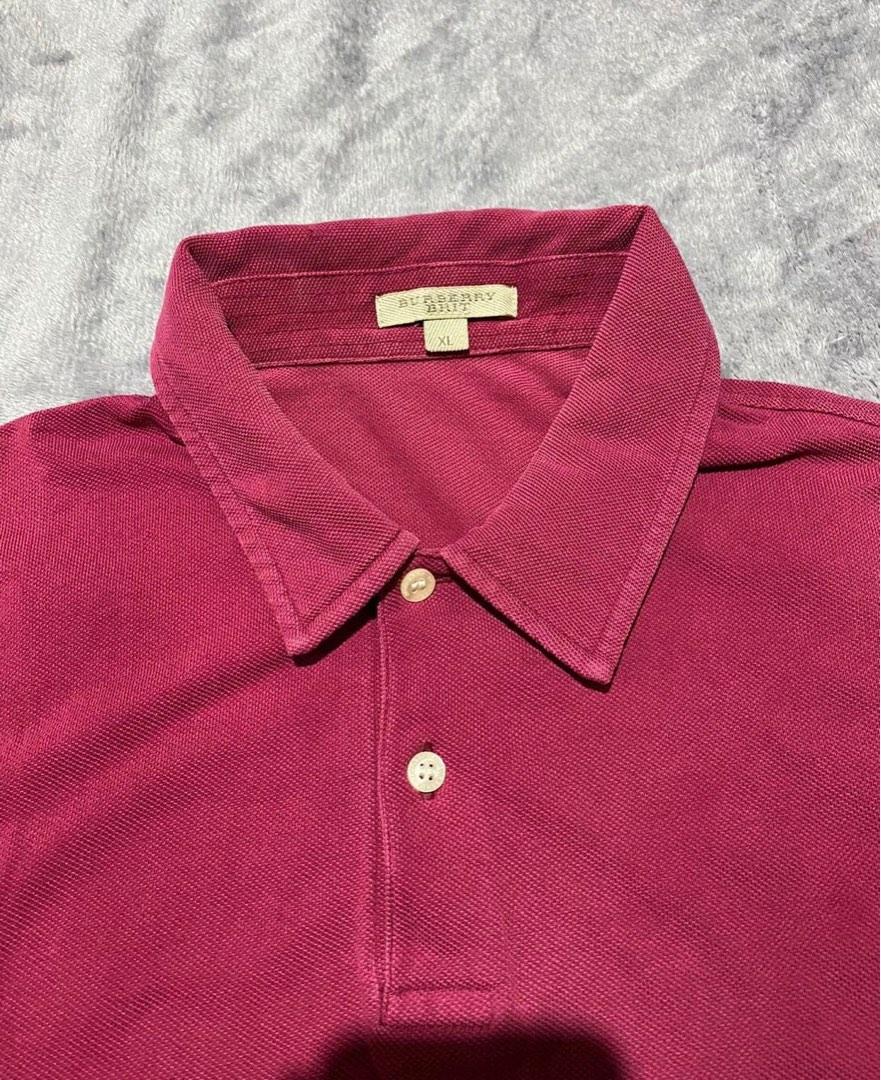 Maroon top burberry polo