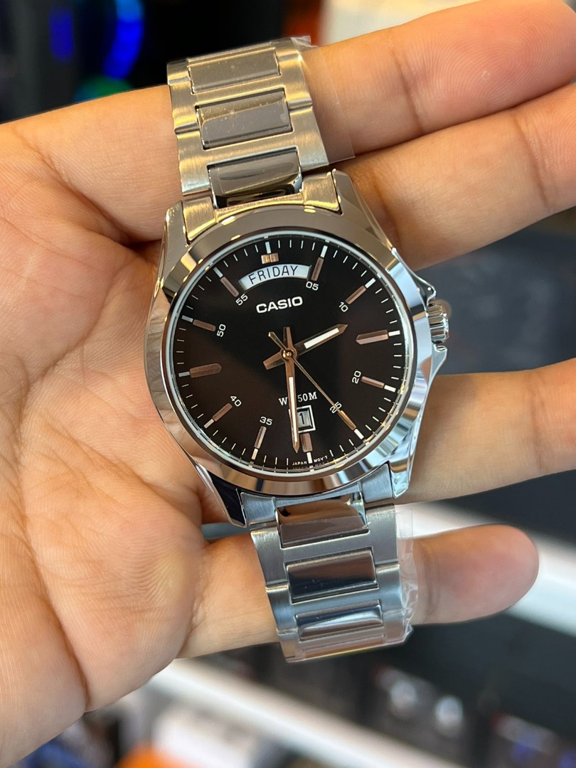 Casio analog day date clearance
