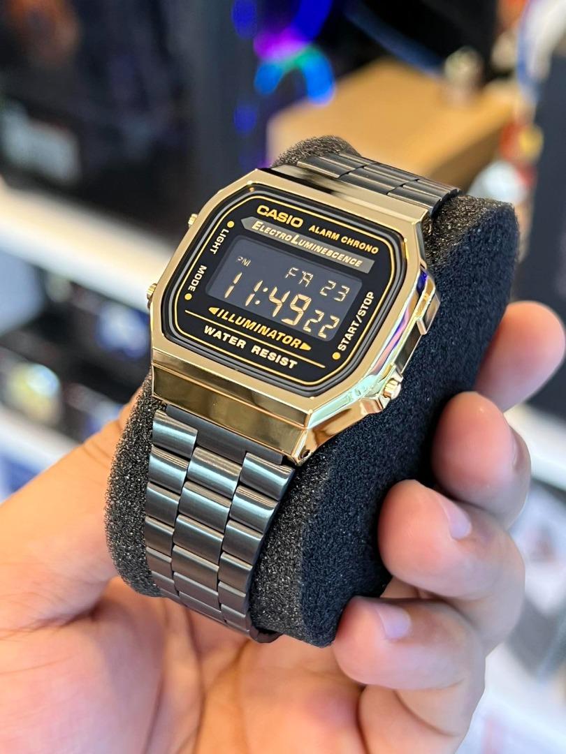 CASIO Illuminator Digital Stainless Steel Ladies Watch A168WEGB1B