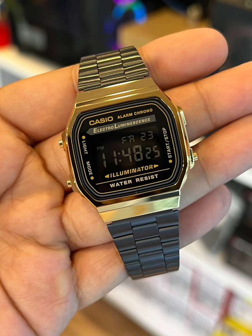 CASIO Illuminator Digital Stainless Steel Ladies Watch A168WEGB1B