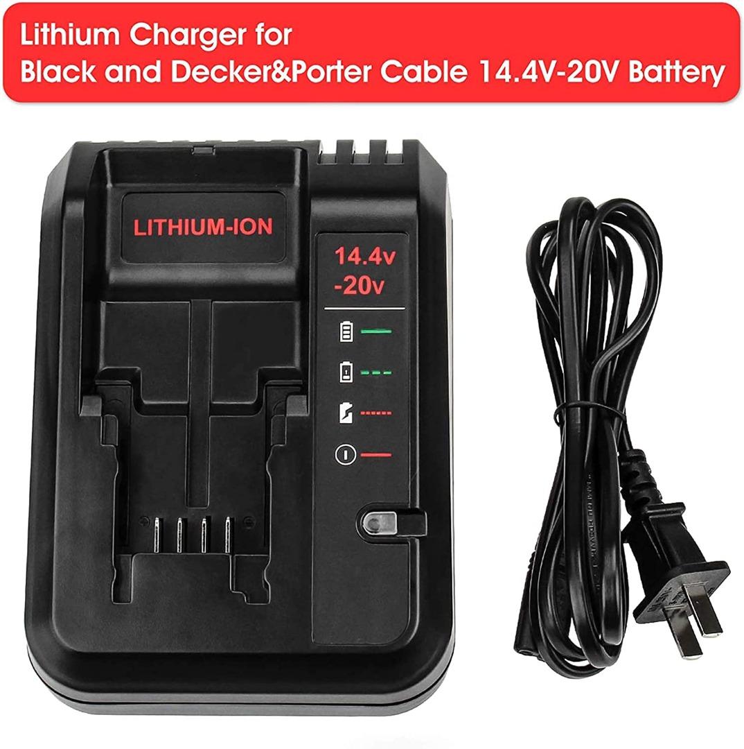 Charger Compatible with Black and Decker 20V Lithium Battery LBXR20 LBXR2030 LB2X4020 Compatible with Porter Cable 20V Lithium Battery PCC680L PCC681L PCC682L PCC685L PCC685LP Furniture Home Living Ho...