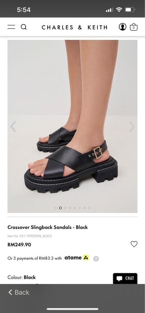 Crossover slingback clearance sandals