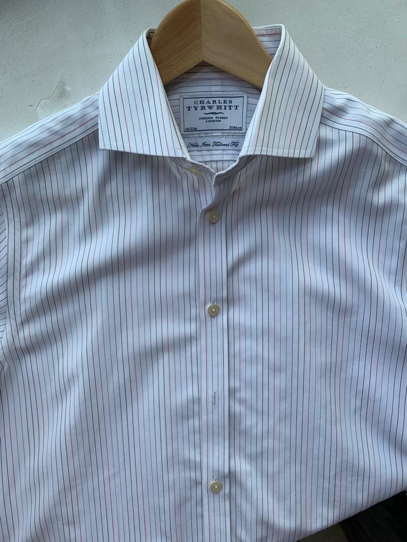 Cotton Charles Tyrwhitt Charles Tyrwhitt Mens Shirt Long Sleeve S Blue 100% 