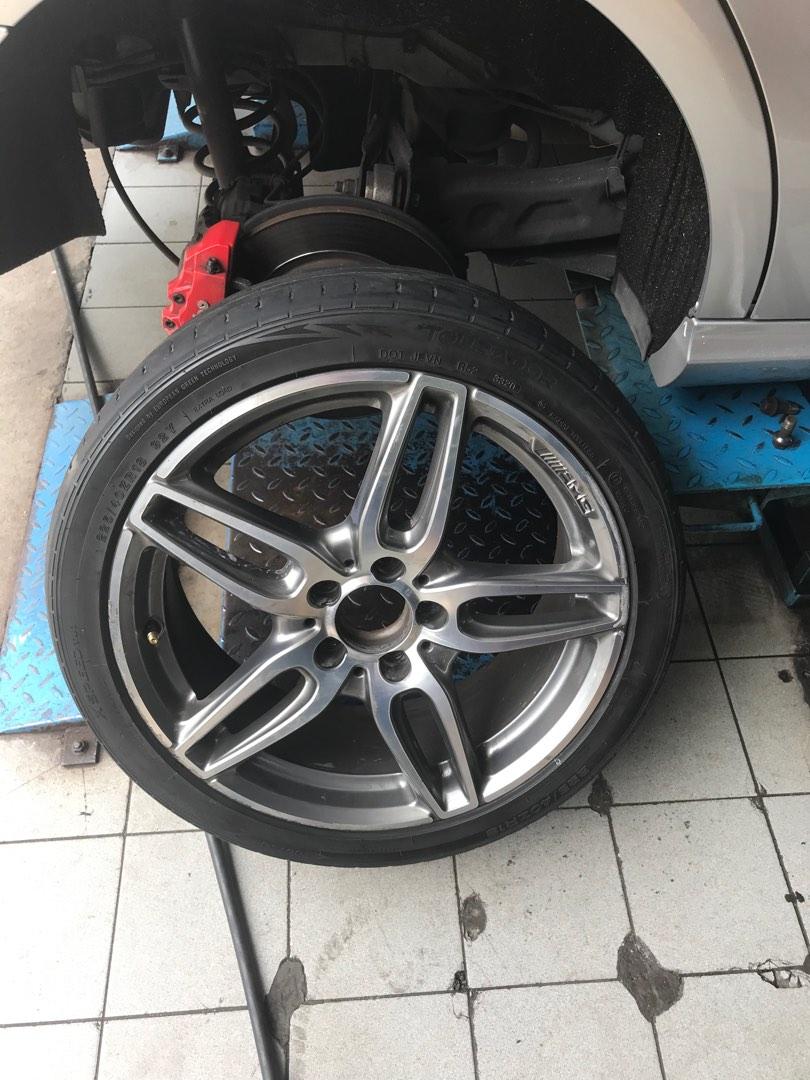 AMG original rims FREE new Brembo yellow / silver brake caliper dust