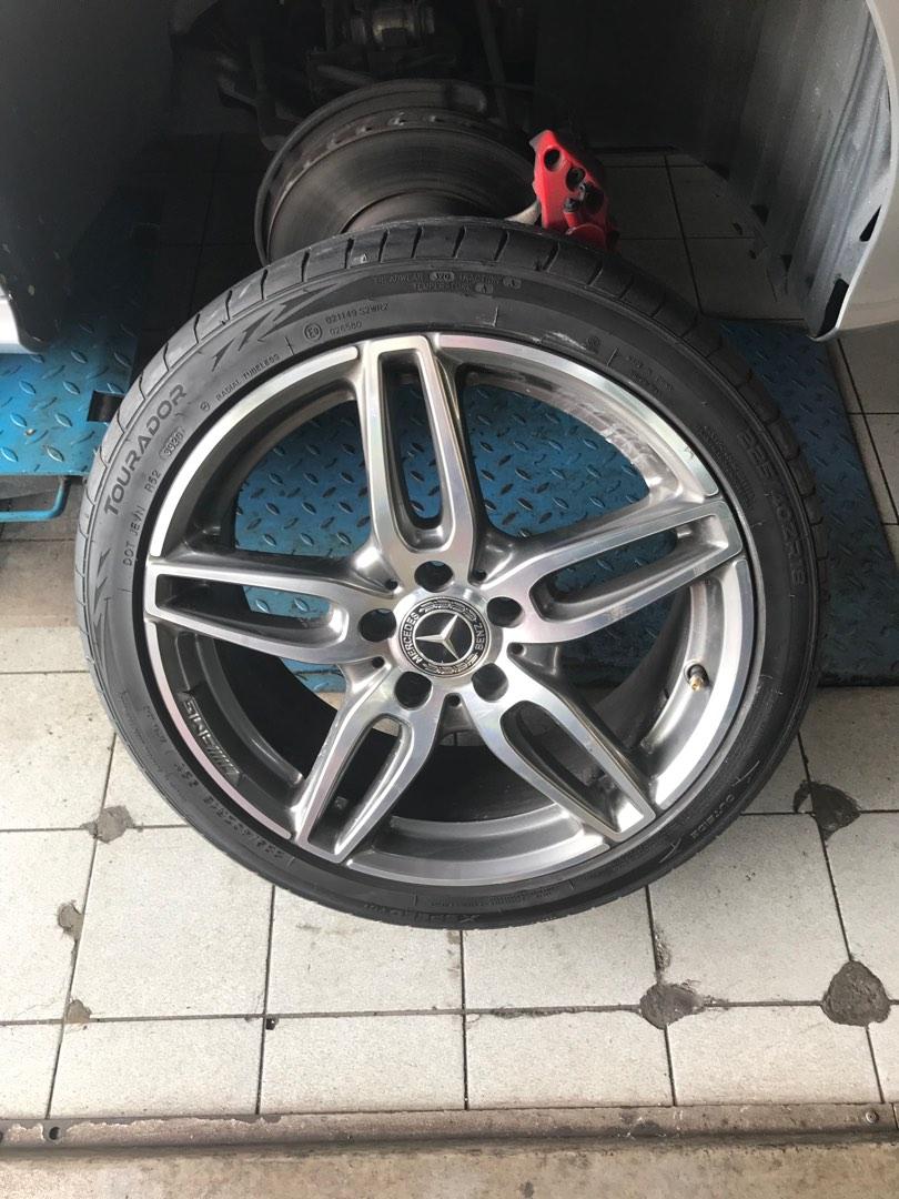 AMG original rims FREE new Brembo yellow / silver brake caliper dust