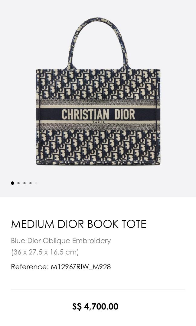 Dior book tote Medium with authentic twilly and charm, Luxury, Bags