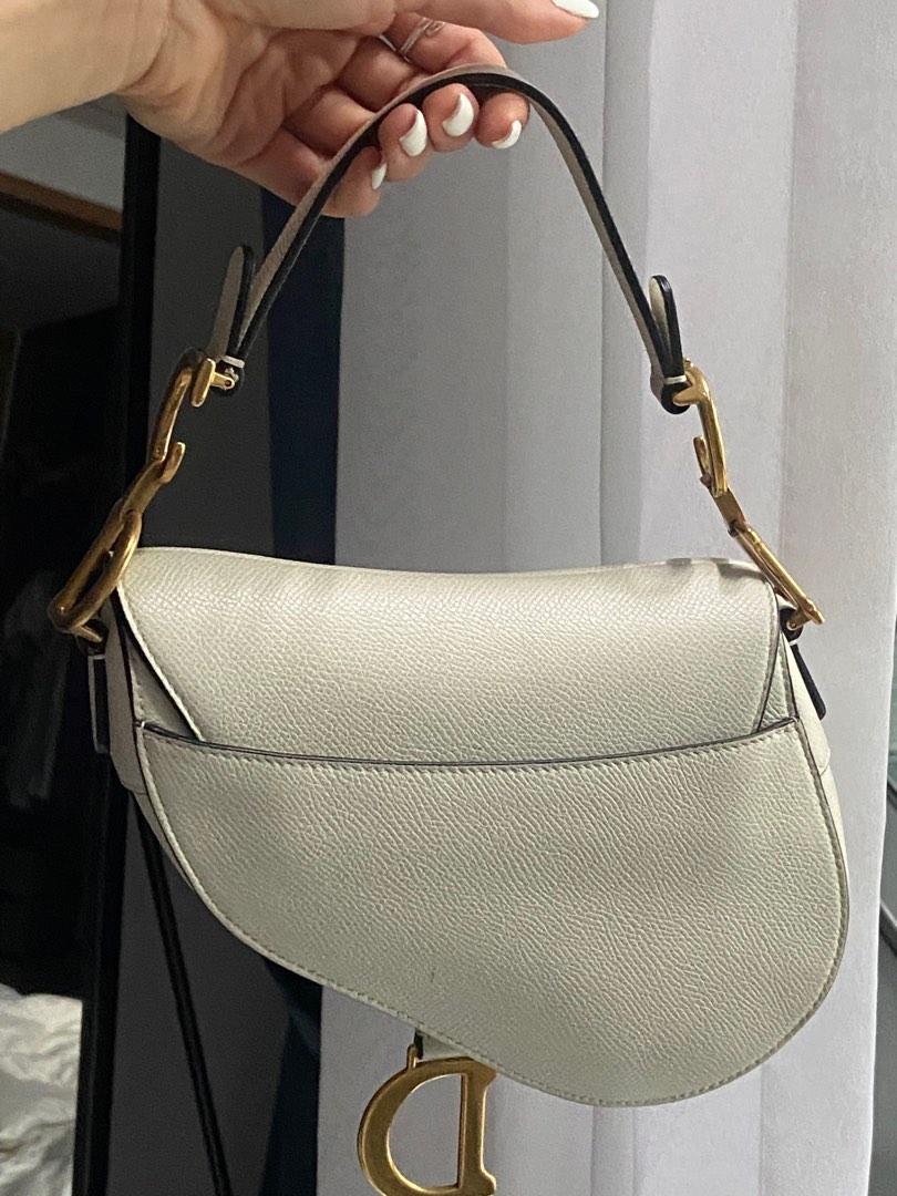 Dior Bag Saddle Mini White Latte Gold Hardware FULL SET with receipt 2020,  Luxury, Bags & Wallets on Carousell