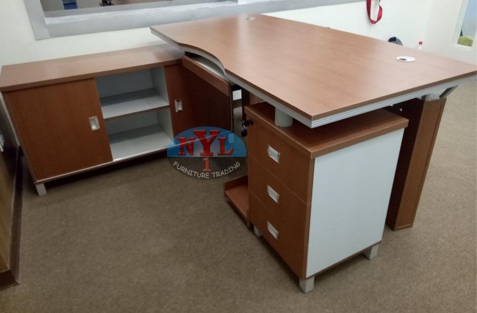 Executive Table Lshape design with fix drawer ( direct supplier