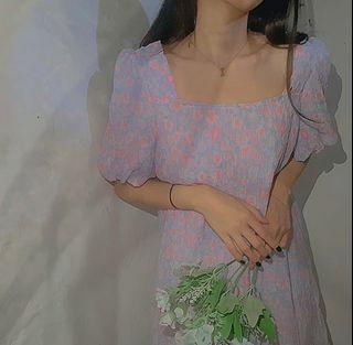 Floral Puffy Dress Plisket
