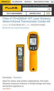 Fluke 417D+62MAX + kit lazer distance meter / infrared thermometer  combi kit