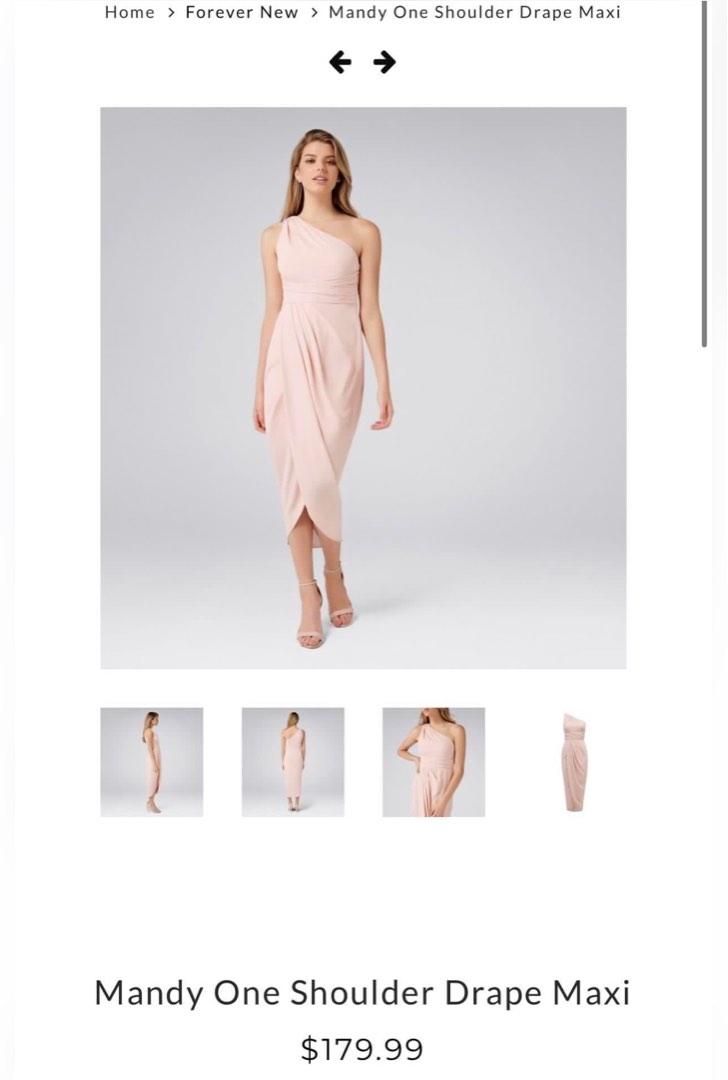 Forever New Mandy One Shoulder Drape Maxi Size 8 Nude Women s