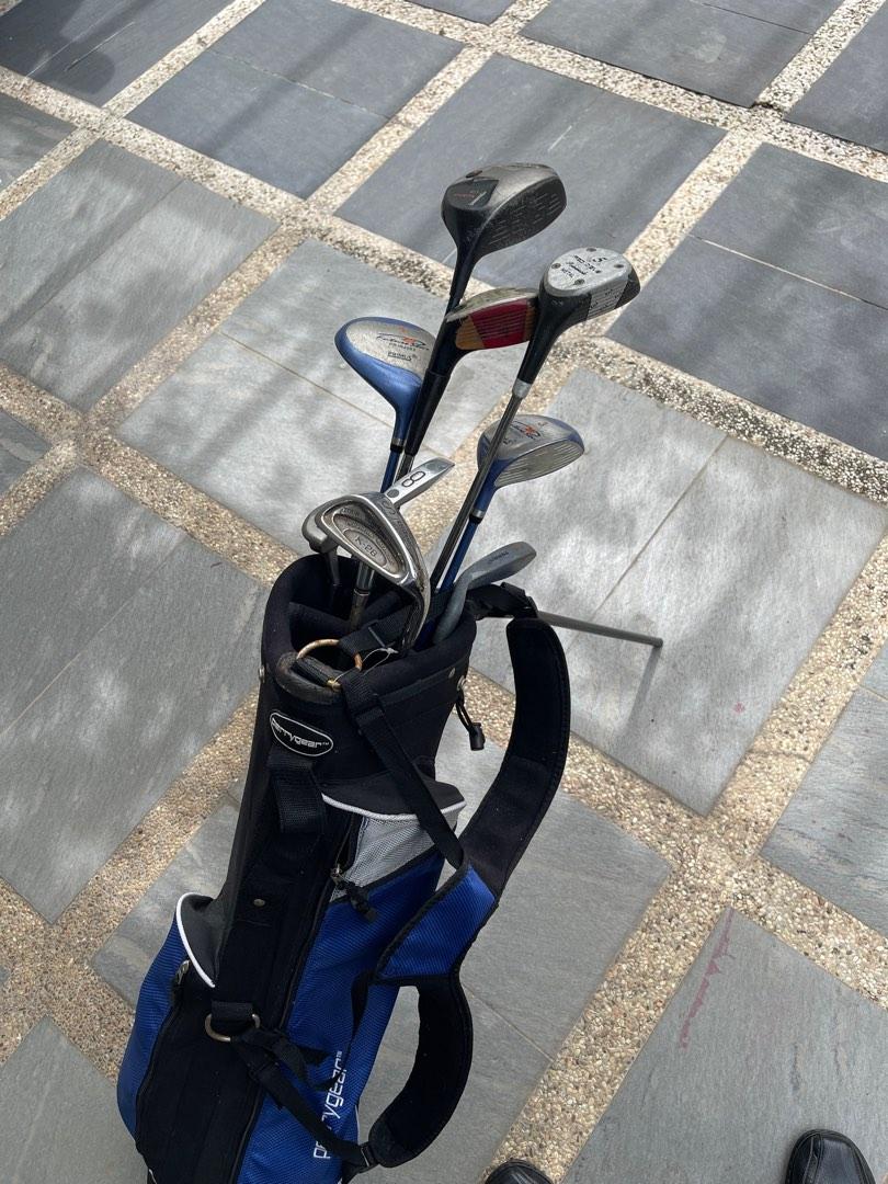 Golf set with 9 irons of various brands., Sports Equipment, Sports