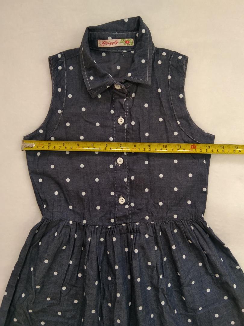 Grizzly soft denim maong sleeveless summer dress 5-6 years old girls ...