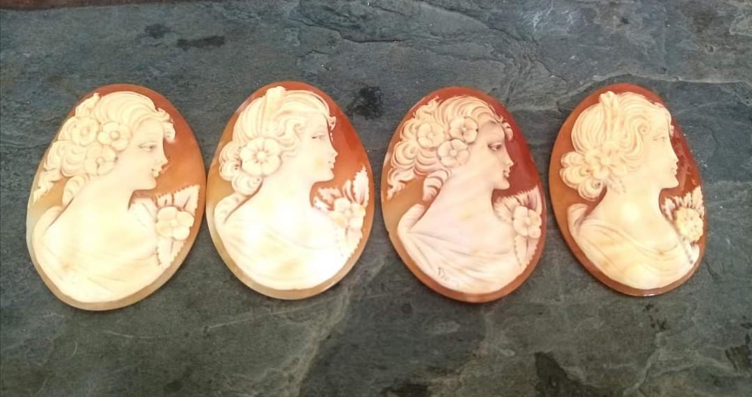 Hand Carved Italian Cameos with Certificate of Authenticity For Sale 