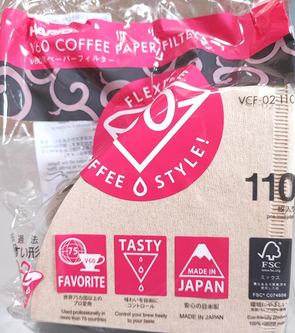 Hario V60 Paper Coffee Filter White 02 Size 100 pcs VCF02100W, TV