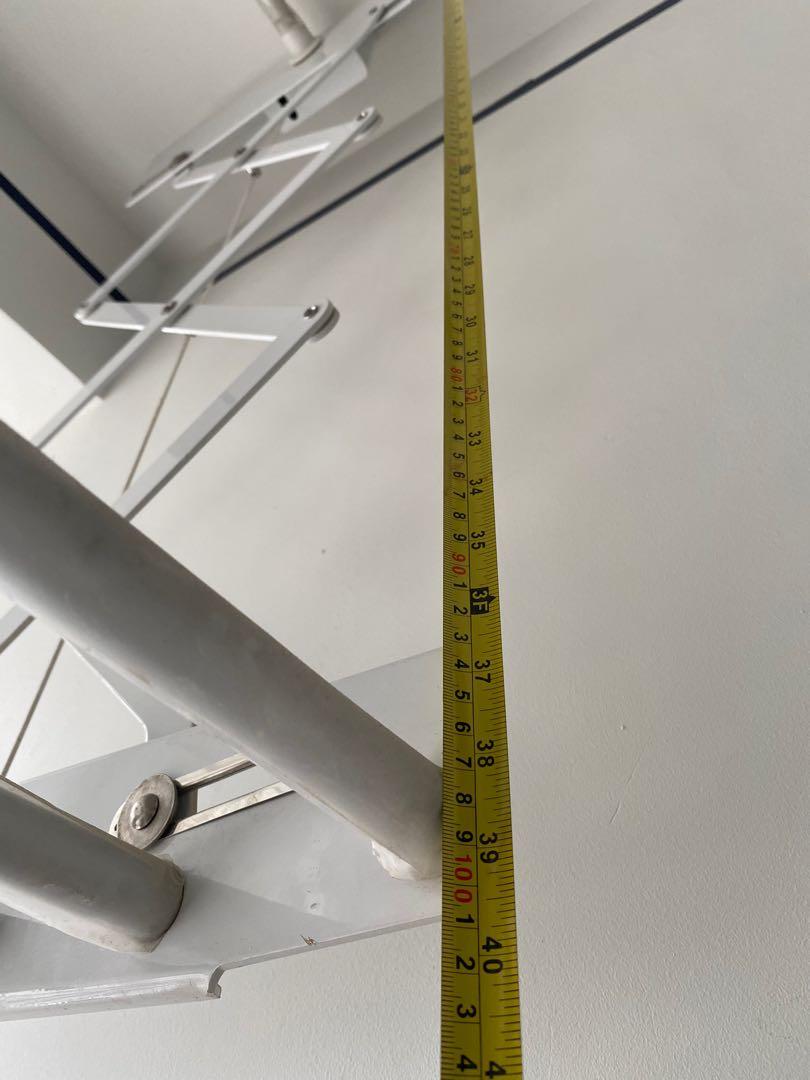 HDB BTO Ceiling Mounted Laundry Drying Rack manual pulley, Furniture