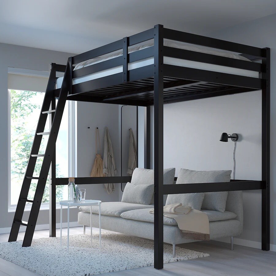 IKEA loft bed (Queen), Furniture & Home Living, Furniture, Bed Frames
