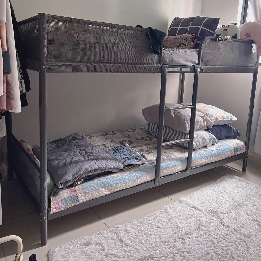 KATIL IKEA DOUBLE DECKER WITH TILAM, Furniture & Home Living, Furniture