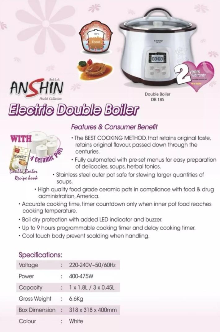 Khind Double Boiler DB 18S, TV & Home Appliances, Kitchen Appliances