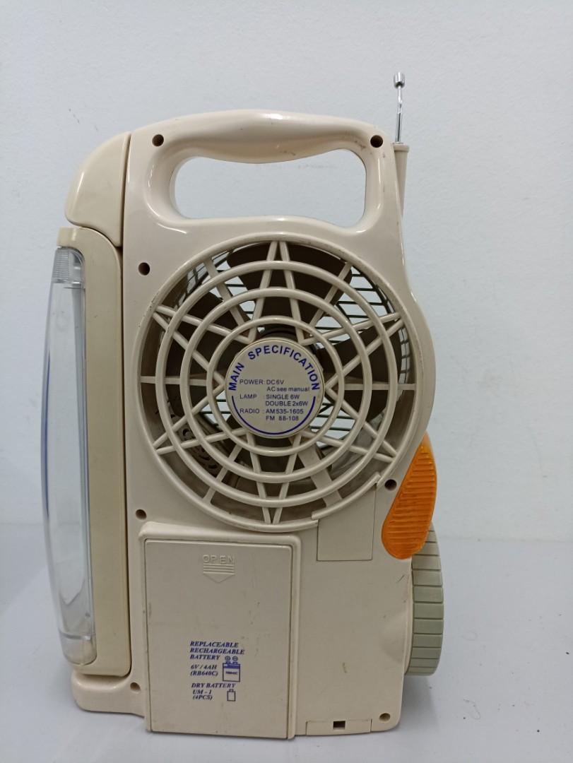 LED EMERGENCY LIGHT FAN WITH AM/FM, Furniture & Home Living, Lighting