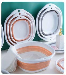 [Local Stock] Collapsible Foldable Multipurpose Portable Easy Storage Wash Basin Plastic Silicone water bucket pail