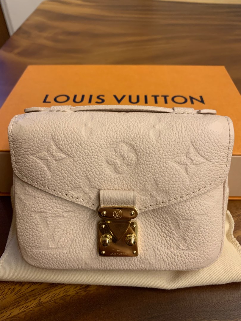 Louis Vuitton Micro Pochette Metis Empreinte Leather Beige Clair