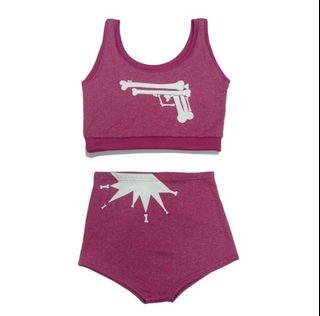 Mannequin Plastic Crop Tank & Highwaist Short Fushia