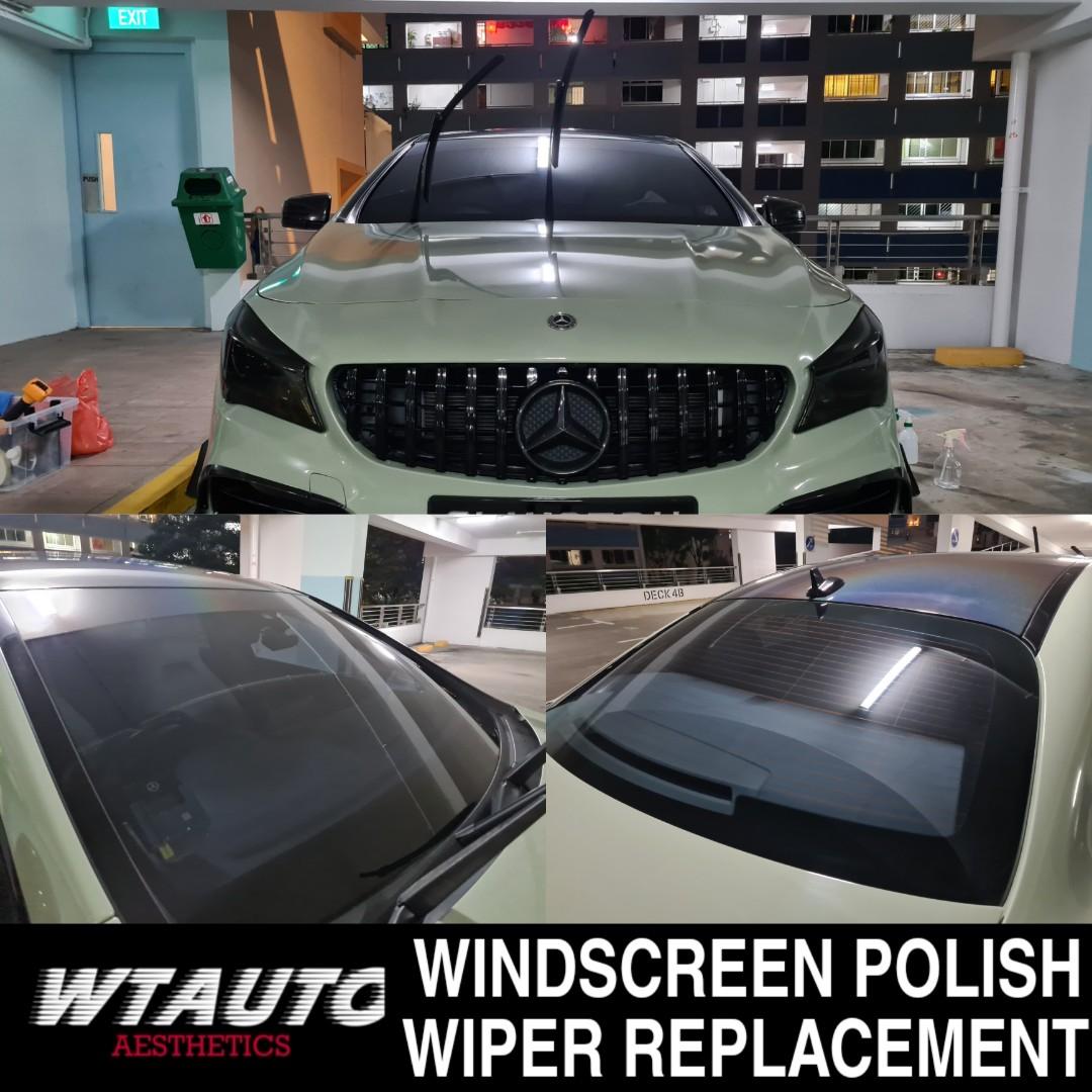 Mercedes Benz CLA Windscreen Polishing & Coating Hydrophobic Rain