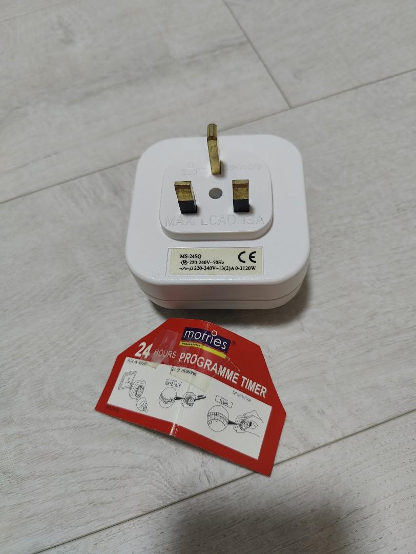 Morries Programmed Timer (Category: Electrical, Adaptors & Sockets) located in Singapore. Submitted by sleepyan (Listing ID 1190646862, Image 2). Description: Used for a few months and upgraded to Google Home. Comes with a small piece of Operation Instructions from the packaging which I kept for future use..