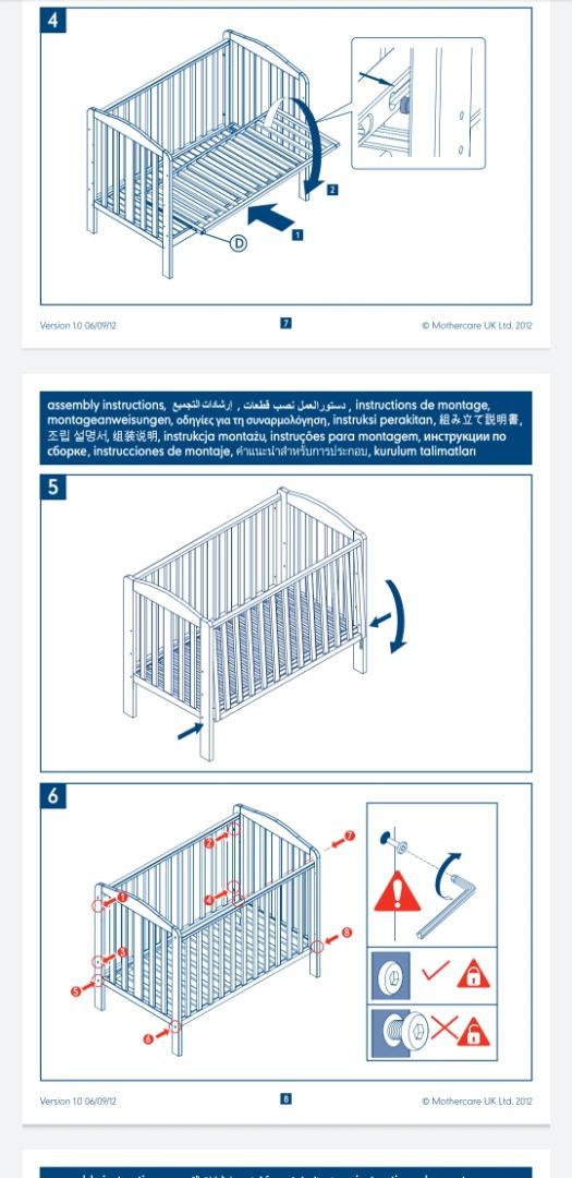 Mothercare Darlington Dropside Cot, Babies & Kids, Baby Nursery & Kids