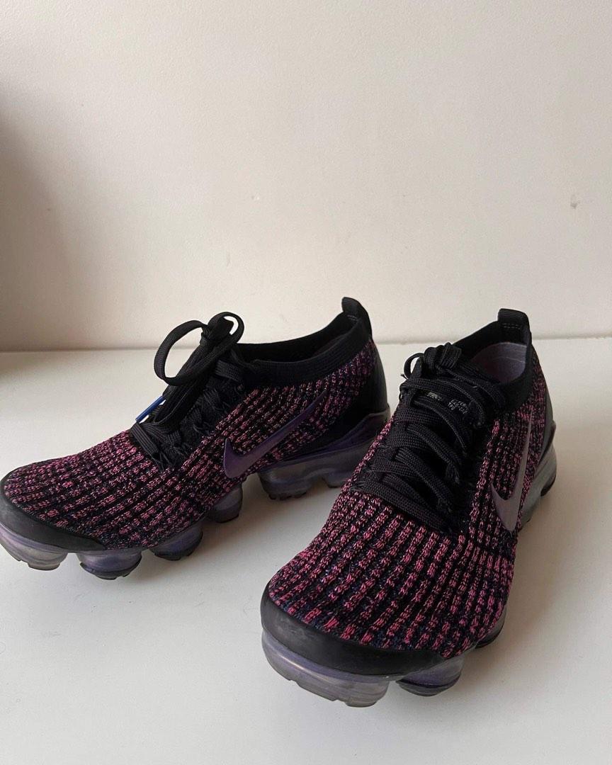 Nike Wmns Air Vapormax Flyknit 3 Black Purple Womens Running Shoes