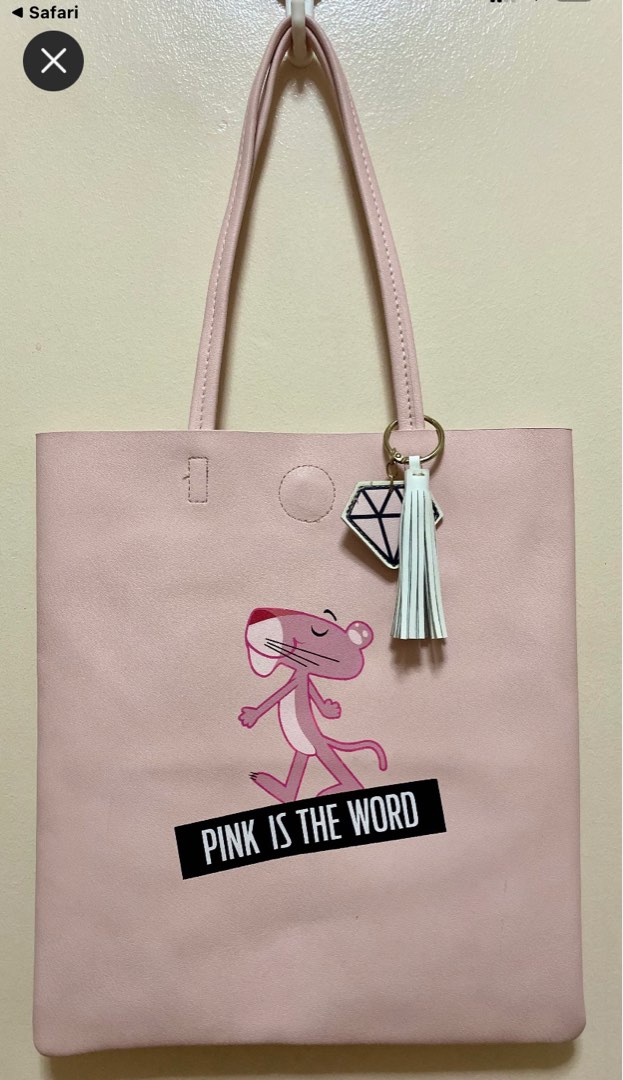 Pink Panther Leather Tote Bag Women s Fashion Bags Wallets