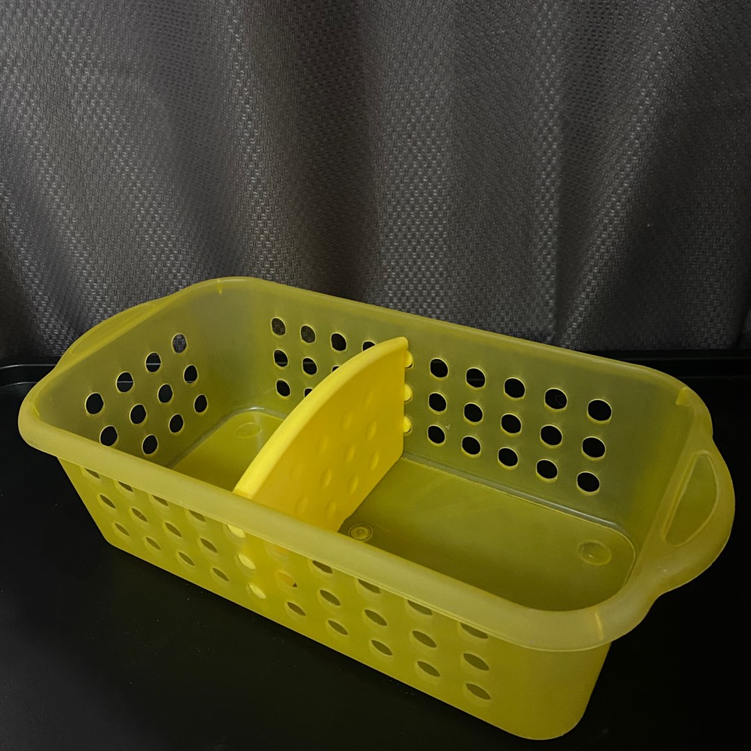 SIZZLING HOT SUMMER DEALS! ☀️ YELLOW PLASTIC STORAGE BASKET BIN WITH