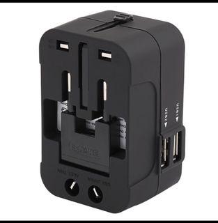 Travel Power Adapter / charger ( with 2 USB ports  )