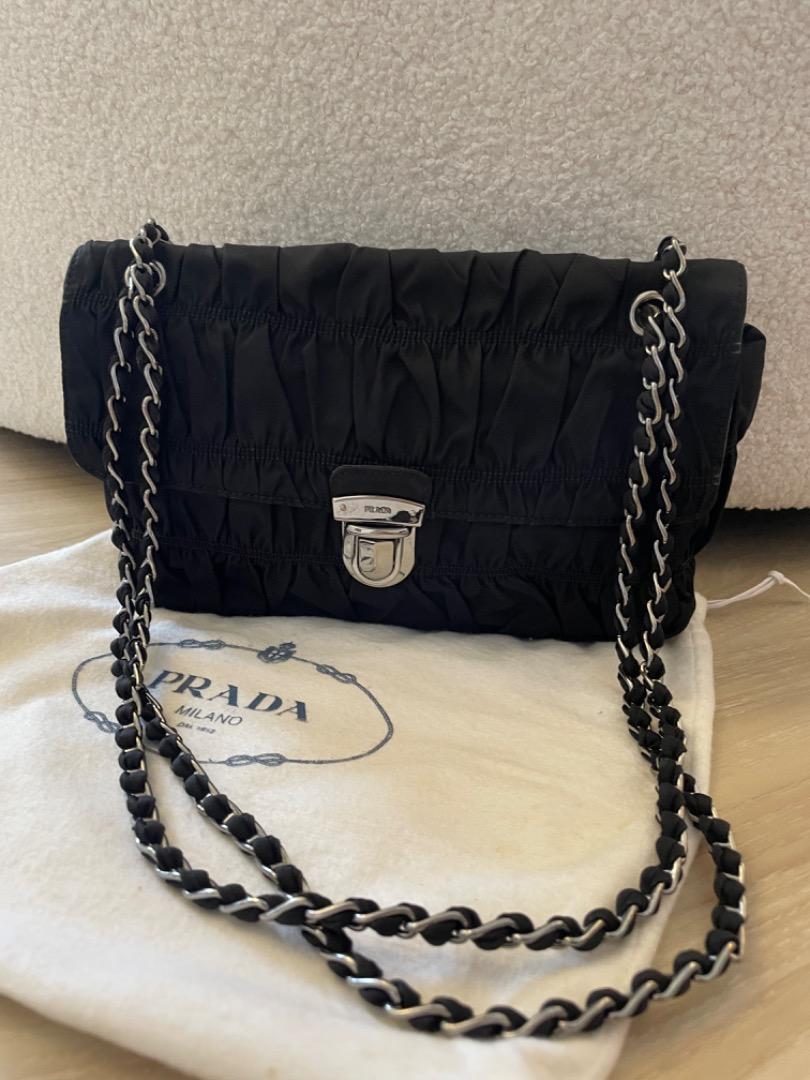 Prada ruffle empy handbag