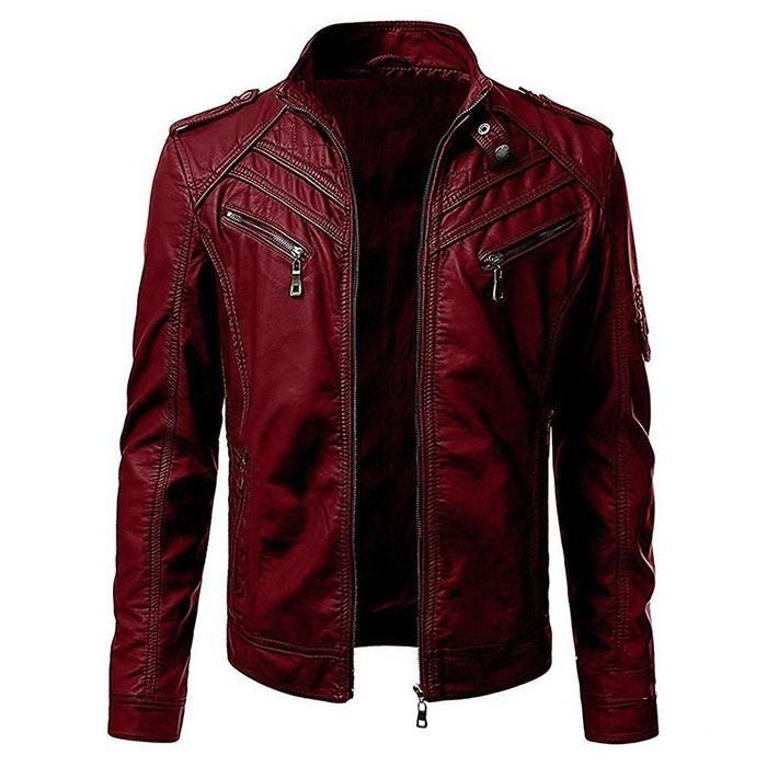 Pu Black faux Leather Jacket men motorcycle jacket Motorcycles