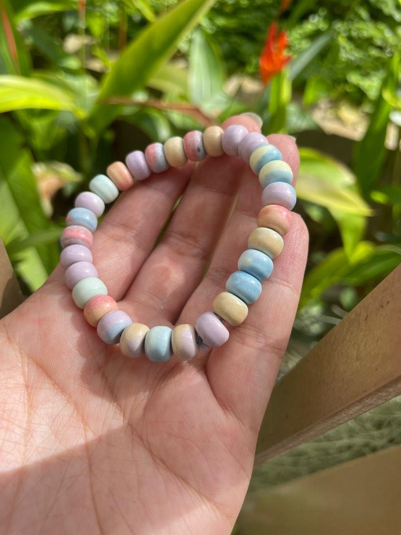Rainbow stone abacus beads bracelet 8.5mm Women s