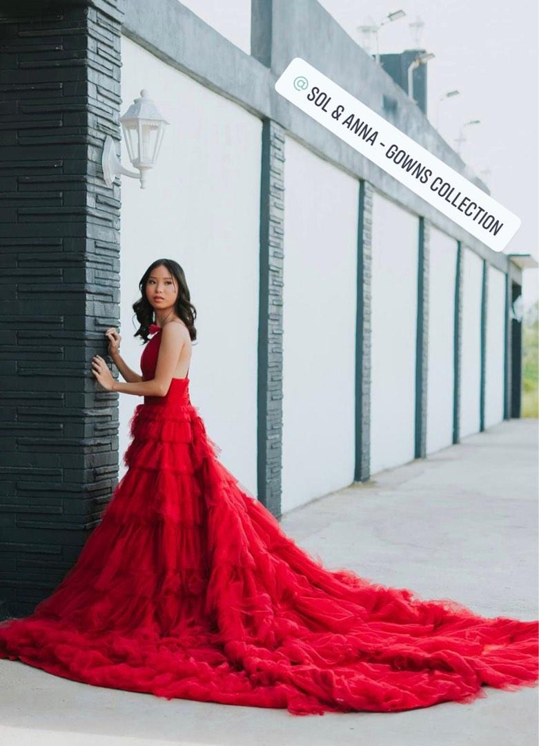 Red Long Gown for Sale Women s Fashion Dresses Sets Evening dresses gowns on Carousell