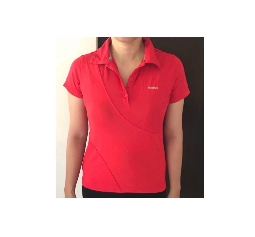 Reebok polo shirts womens red deals
